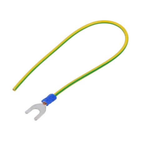 Cable: cable with crimped terminals; yellow-green; 250mm; H07V-K