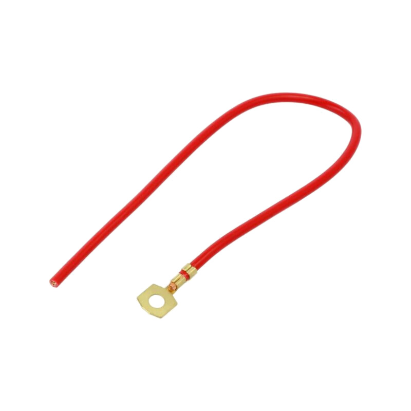 Cable: cable with crimped terminals; red; non-insulated; 250mm