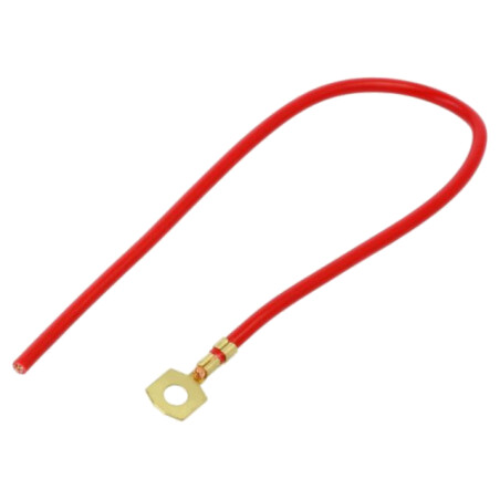 Cable: cable with crimped terminals; red; non-insulated; 250mm