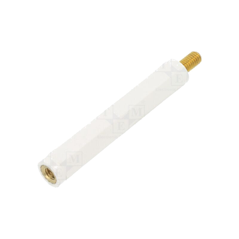 Bucşă izolantă; Filet int: M4; Lung: 50mm; UL94V-2; poliamidă Bucşă izolantă; Filet int: M4; Lung: 50mm; UL94V-2; poliamidă