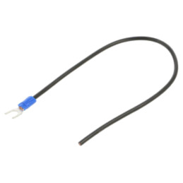 Cable: cable with crimped terminals; black; non-insulated; 250mm