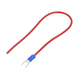 Cable: cable with crimped terminals; red; non-insulated; 250mm