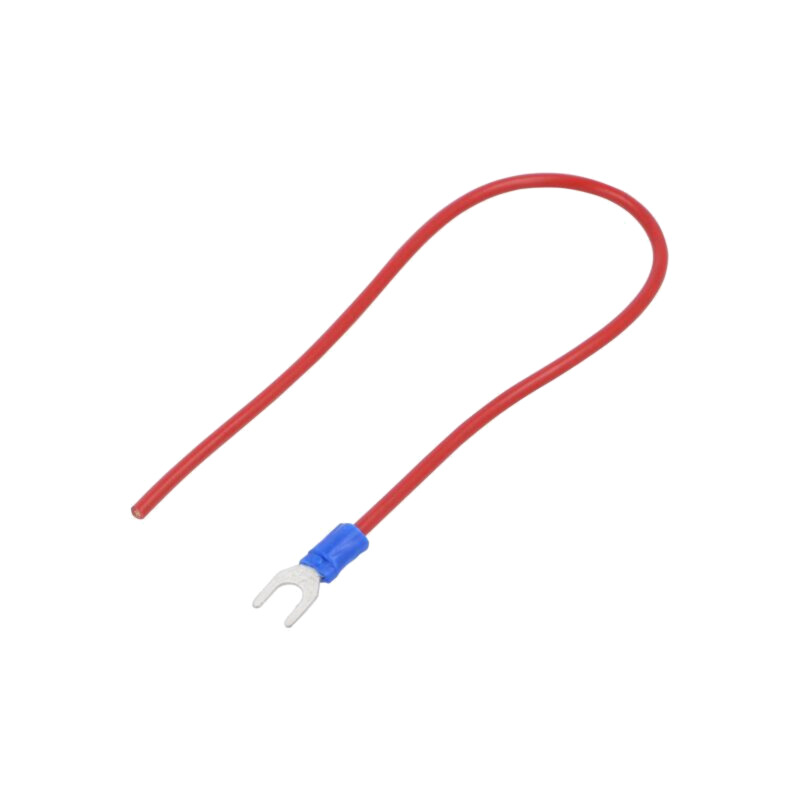 Cable: cable with crimped terminals; red; non-insulated; 250mm Cable: cable with crimped terminals; red; non-insulated; 250mm