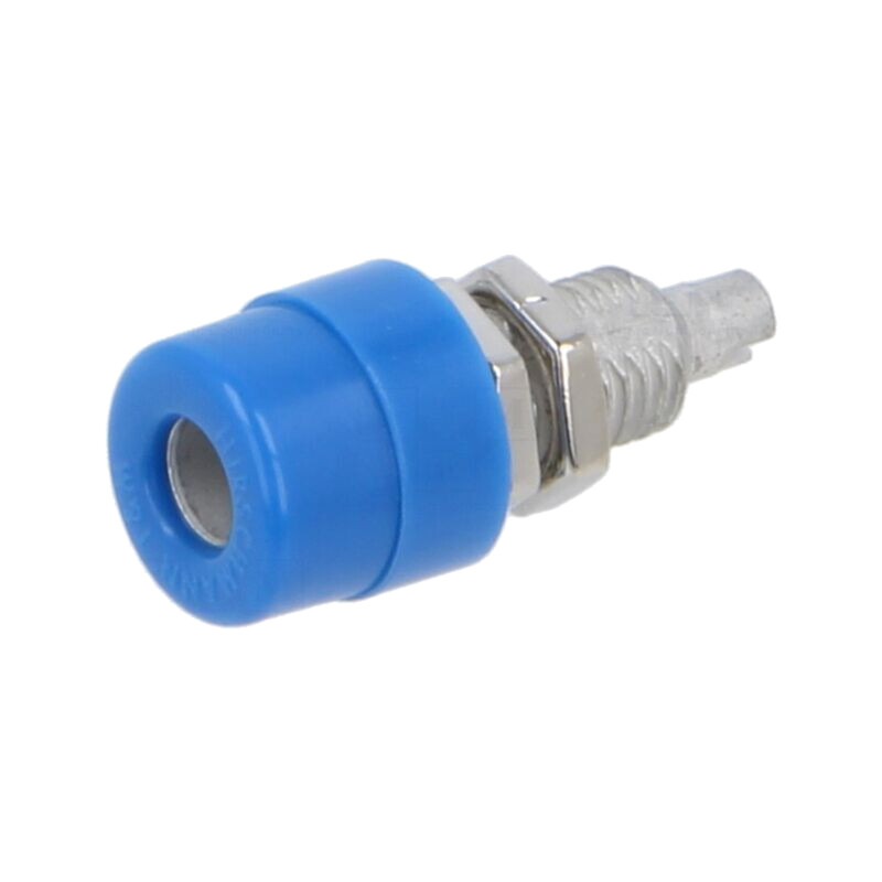 Conector: banană 4mm; soclu; 32A; 60VDC; albastră; Lung.tot: 23,5mm