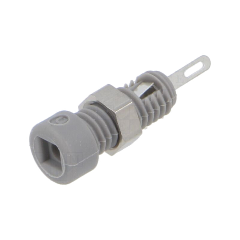 Conector: banană 2mm; soclu; 6A; Lung.tot: 21mm; gri; cu izolaţie Conector: banană 2mm; soclu; 6A; Lung.tot: 21mm; gri; cu izolaţie