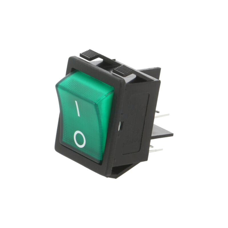 ROCKER; DPST; Poz: 2; OFF-ON; 16A/250VAC; verde; lampă cu neon; R5 ROCKER; DPST; Poz: 2; OFF-ON; 16A/250VAC; verde; lampă cu neon; R5
