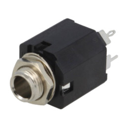 Conector: Jack 6,3mm; soclu; mamă; stereo; piste: 3; drept; THT
