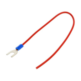 Cable: cable with crimped terminals; red; non-insulated; 250mm