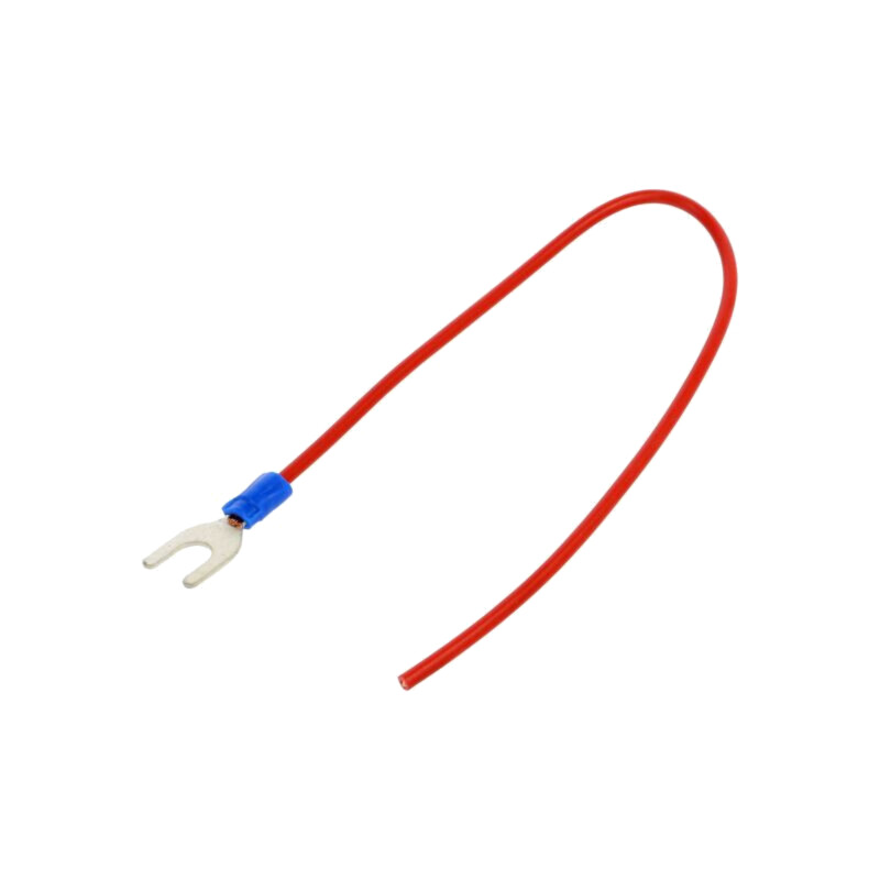 Cable: cable with crimped terminals; red; non-insulated; 250mm