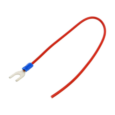 Cable: cable with crimped terminals; red; non-insulated; 250mm