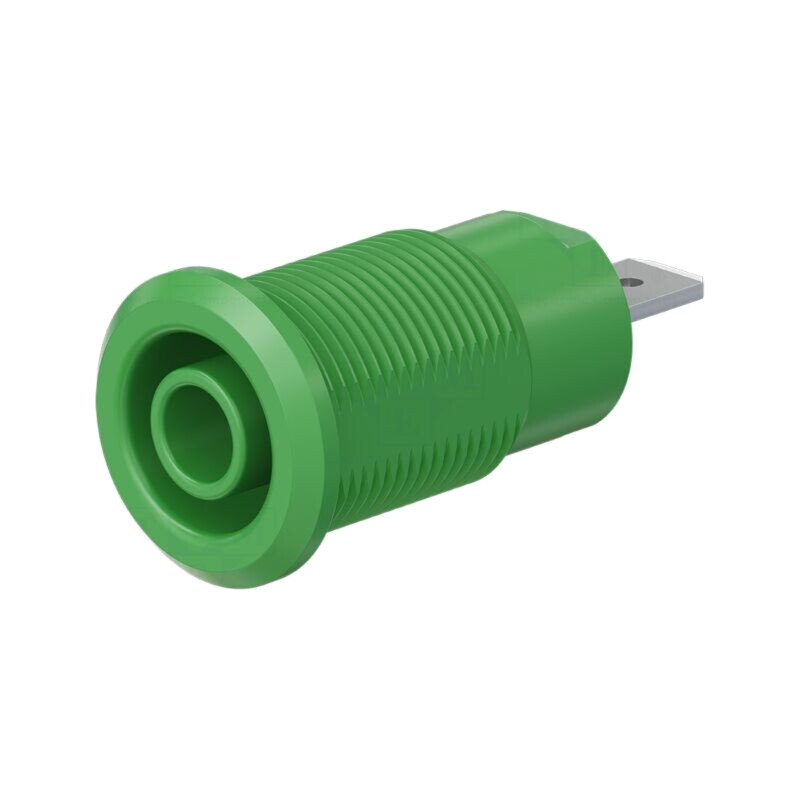 Conector: banană 4mm; soclu; 24A; 1kV; Orif: Ø12,2mm; verde