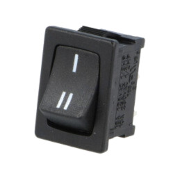 ROCKER; SPDT; Poz: 2; ON-(ON); 10A/250VAC; neagră; fără; R13-66-AC