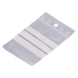 Pungă cu fermoar; Lung: 80mm; Lăţ: 60mm; Gros: 50um; polietilenă
