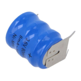 Acumul: Ni-MH; 3,6V; 80mAh; 3pin; Ø15,5x19,3mm; Temp: -20÷65°C