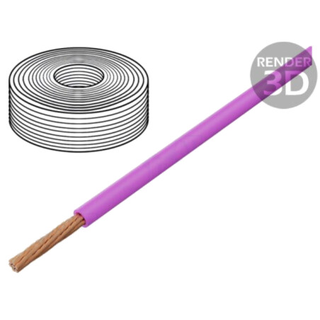 Cablu; FLRY-B; 1x2,5mm2; litat; Cu; PVC; roz; 60V; 100m; Clasa: 5