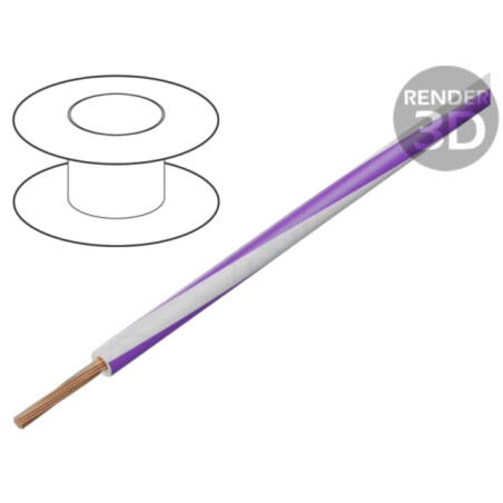 Cablu; FLRY-B; 1x2,5mm2; litat; Cu; PVC; alb-violet; 60V; 100m