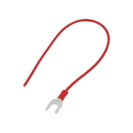 Cable: cable with crimped terminals; red; non-insulated; 250mm