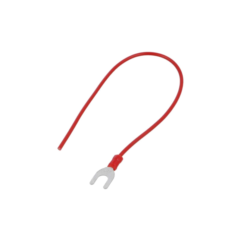 Cable: cable with crimped terminals; red; non-insulated; 250mm Cable: cable with crimped terminals; red; non-insulated; 250mm