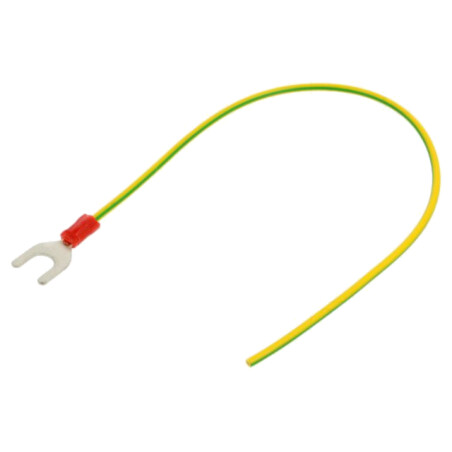 Cable: cable with crimped terminals; yellow-green; 250mm; H05V-K