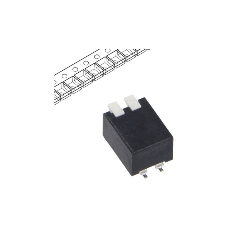 Comutator: DIP-SWITCH; Număr secţiuni: 2; OFF-ON; 25mA/24VDC; SMT