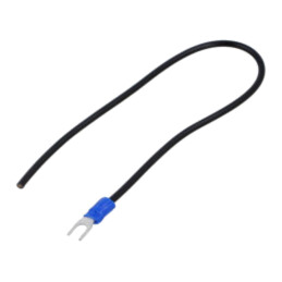 Cable: cable with crimped terminals; black; non-insulated; 250mm