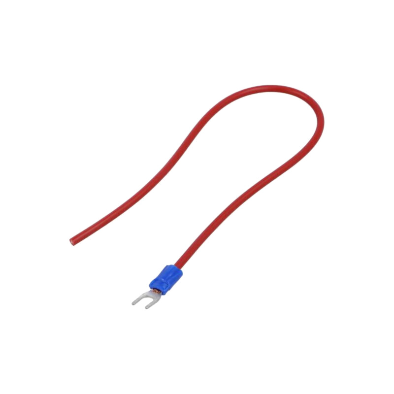 Cable: cable with crimped terminals; red; non-insulated; 250mm Cable: cable with crimped terminals; red; non-insulated; 250mm