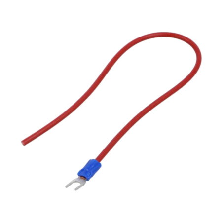 Cable: cable with crimped terminals; red; non-insulated; 250mm