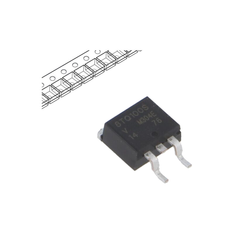 Diodă: redresoare Schottky; D2PAK,TO263AB; SMD; 100V; 8A; 800buc.
