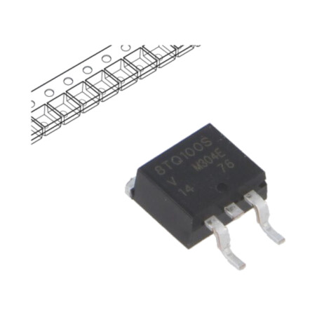 Diodă: redresoare Schottky; D2PAK,TO263AB; SMD; 100V; 8A; 800buc.