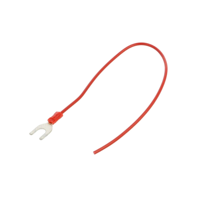 Cable: cable with crimped terminals; red; non-insulated; 250mm Cable: cable with crimped terminals; red; non-insulated; 250mm