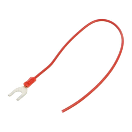 Cable: cable with crimped terminals; red; non-insulated; 250mm