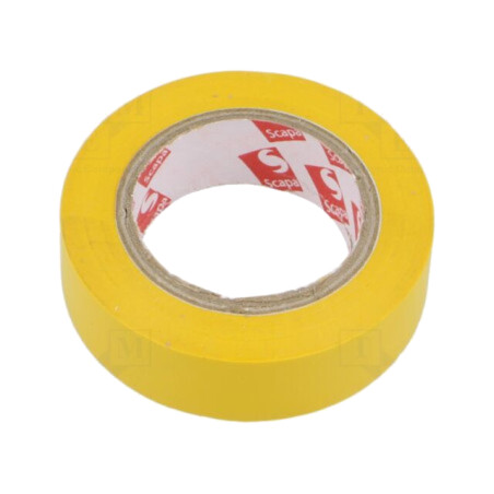 Bandă: electroizolantă; W: 15mm; L: 10m; Thk: 0,13mm; galbenă; 180%