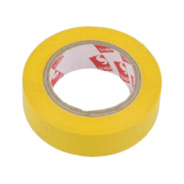 Bandă: electroizolantă; W: 15mm; L: 10m; Thk: 0,13mm; galbenă; 180%