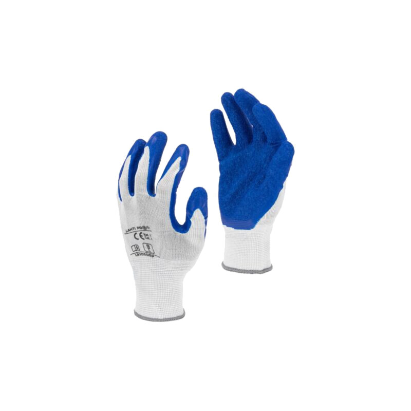 Mănuşi de protecţie; Dimensiune: 8; albastru/alb; agăţătoare Mănuşi de protecţie; Dimensiune: 8; albastru/alb; agăţătoare