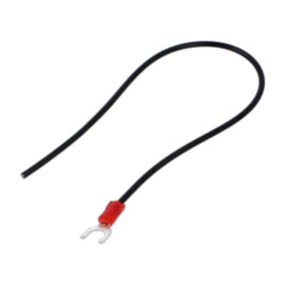 Cable: cable with crimped terminals; black; non-insulated; 250mm