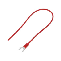 Cable: cable with crimped terminals; red; non-insulated; 250mm