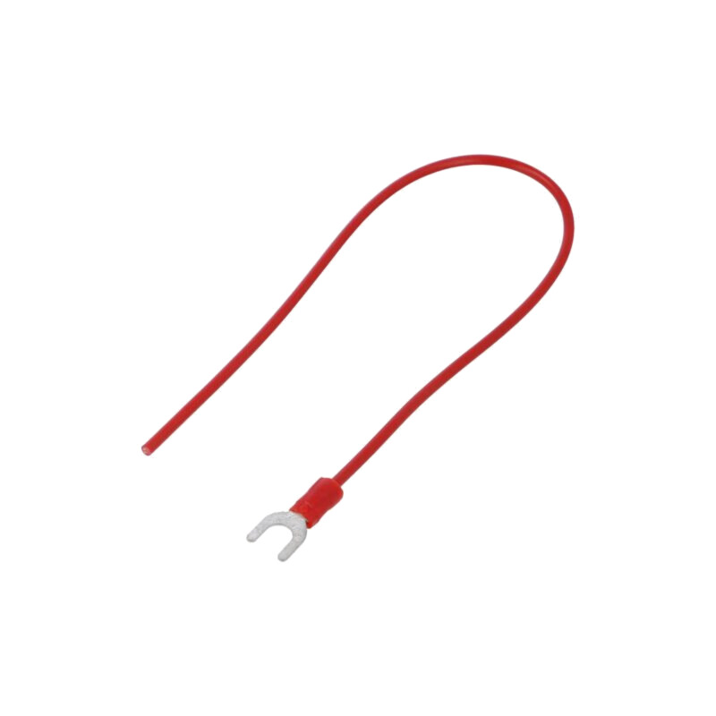 Cable: cable with crimped terminals; red; non-insulated; 250mm Cable: cable with crimped terminals; red; non-insulated; 250mm
