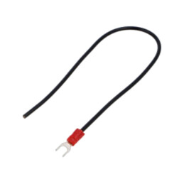 Cable: cable with crimped terminals; black; non-insulated; 250mm