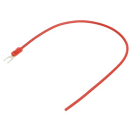Cable: cable with crimped terminals; red; non-insulated; 250mm