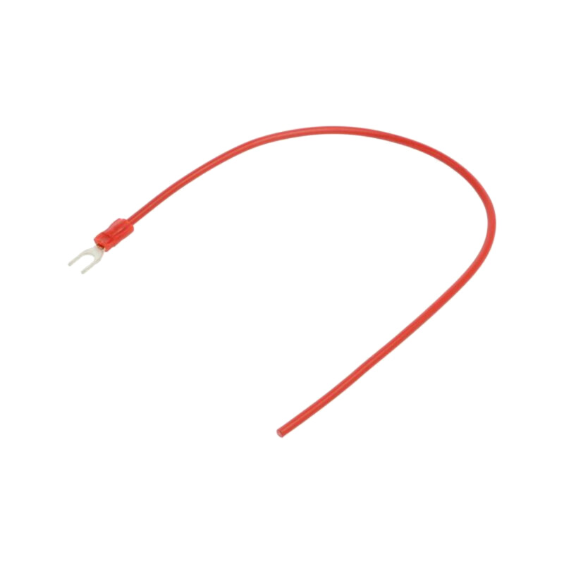 Cable: cable with crimped terminals; red; non-insulated; 250mm Cable: cable with crimped terminals; red; non-insulated; 250mm
