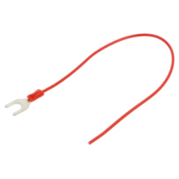 Cable: cable with crimped terminals; red; non-insulated; 250mm
