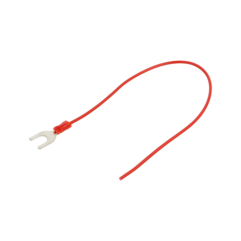 Cable: cable with crimped terminals; red; non-insulated; 250mm Cable: cable with crimped terminals; red; non-insulated; 250mm