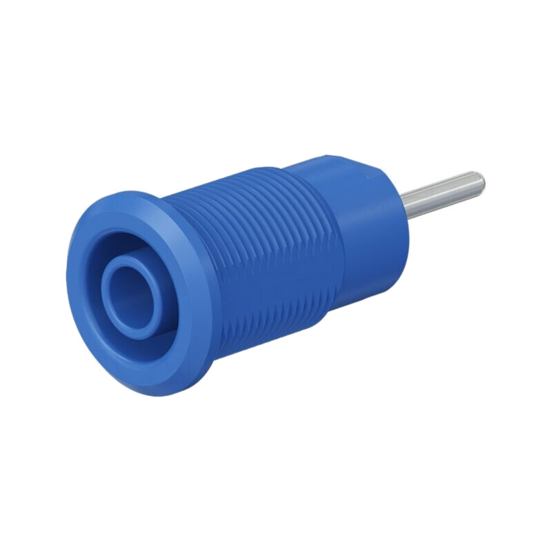 Conector: banană 4mm; soclu; 24A; 1kV; albastră; nichelat