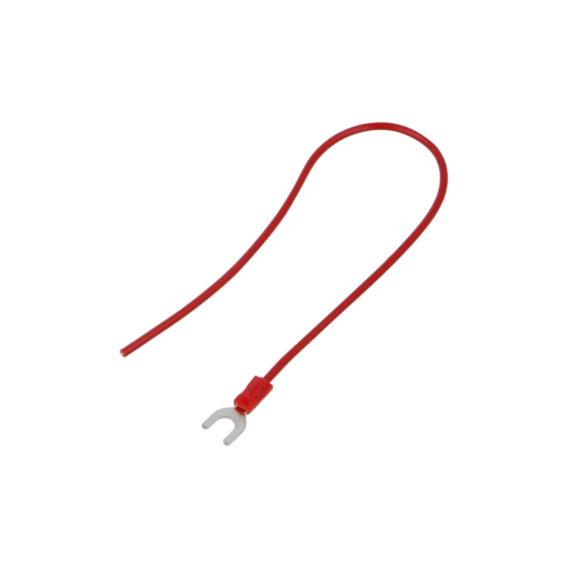 Cable: cable with crimped terminals; red; non-insulated; 250mm Cable: cable with crimped terminals; red; non-insulated; 250mm