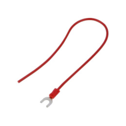 Cable: cable with crimped terminals; red; non-insulated; 250mm