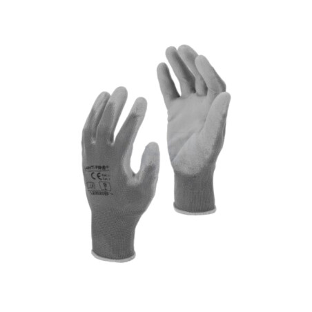 Mănuşi de protecţie; Dimensiune: 10; gri; poliester,PU