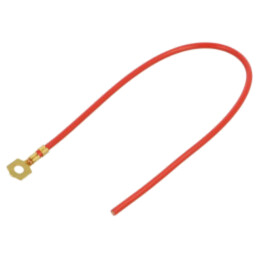 Cable: cable with crimped terminals; red; non-insulated; 250mm