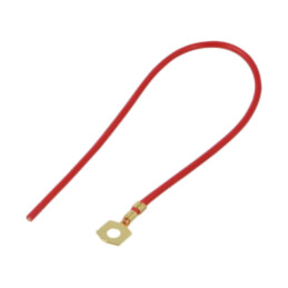 Cable: cable with crimped terminals; red; non-insulated; 250mm