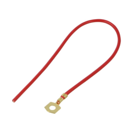 Cable: cable with crimped terminals; red; non-insulated; 250mm