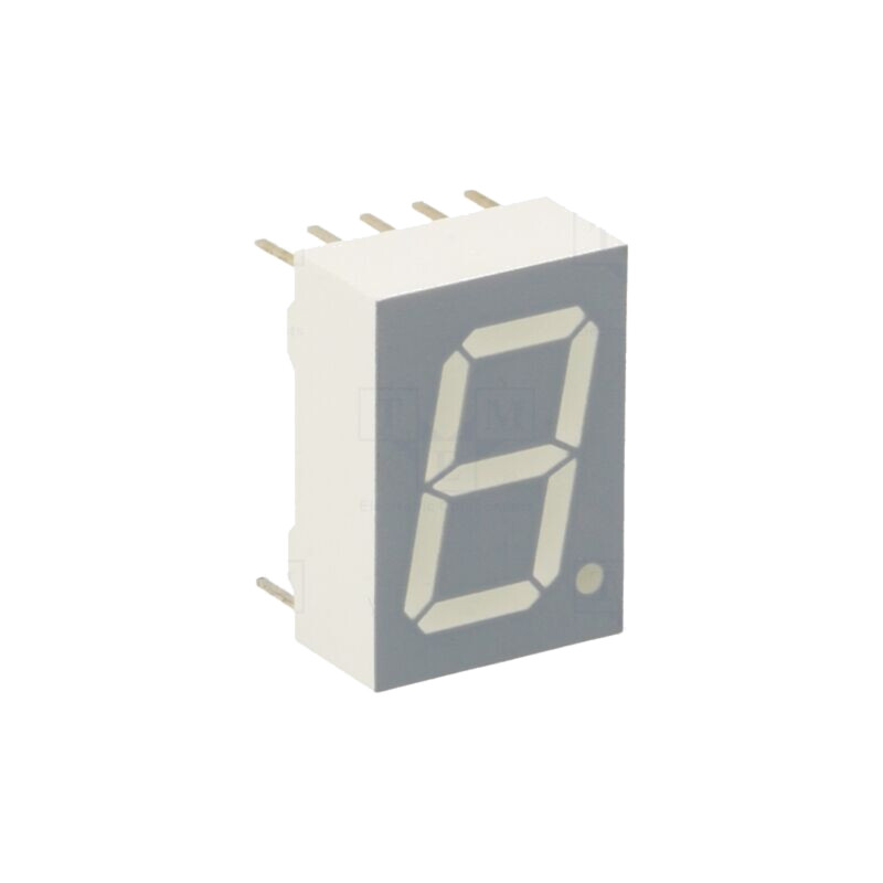 Afişaj: LED; cu 7 segmente; 13mm; 0,51"; Nr.car: 1; roşie; catod